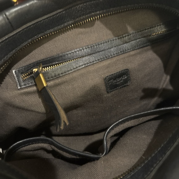 Madewell Black Leather Satchel Bag with Detachable Shoulder Strap - Picture 5 of 11